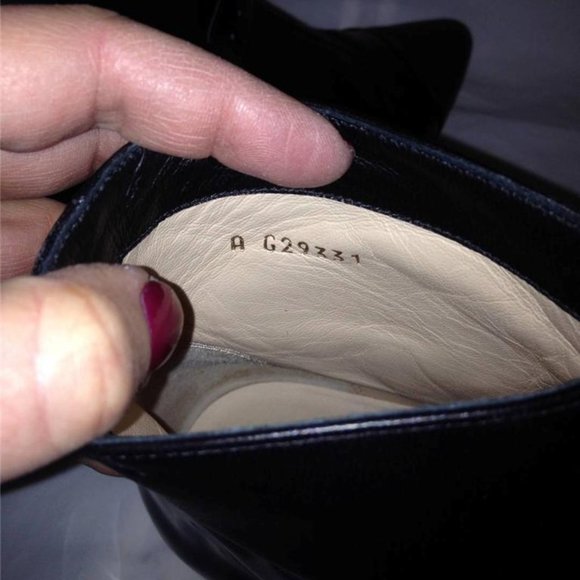 CHANEL 13A Black Leather Patent Pointed Buckled Ankle Bootie Boots Shoes - Picture 9 of 12